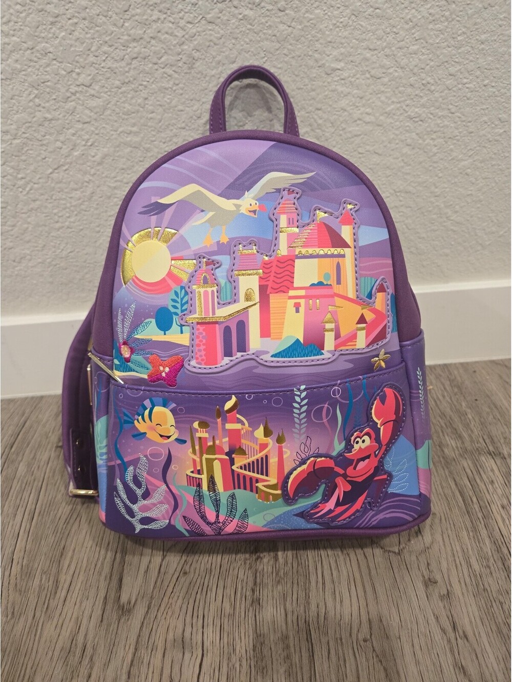 The Little Mermaid Castle Purple Backpack